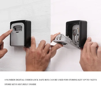 1PCS Key Lock Box Wall Mounted Aluminum Alloy Key Safe Box Weatherproof 4 Digit Combination Key Storage Lock Box Indoor Outdoor
1PCS Key Lock Box Wall Mounted Aluminum Alloy Key Safe Box Weatherproof 4 Digit Combination Key Storage Lock Box Indoor Outdoor