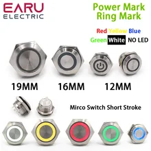 12-30mm Mirco Switch Short Stroke Stainless Steel Momentary Self-reset Waterproof Metal Push Button Switch Ring Power LED Light
12-30mm Mirco Switch Short Stroke Stainless Steel Momentary Self-reset Waterproof Metal Push Button Switch Ring Power LED Light