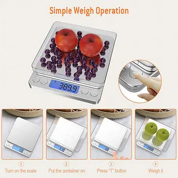 Household Electronic Scale I2000 Kitchen Scale Battery-powered Scale Stainless Steel Pocket Jewelry Scale Backlight Function
Household Electronic Scale I2000 Kitchen Scale Battery-powered Scale Stainless Steel Pocket Jewelry Scale Backlight Function