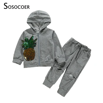 SOSOCOER Girl Clothes Set Fashion Sequin Pineapple Hooded Coat Tops+Pants 2pcs Children Outfits Autumn Solid Color Kids Clothing
SOSOCOER Girl Clothes Set Fashion Sequin Pineapple Hooded Coat Tops+Pants 2pcs Children Outfits Autumn Solid Color Kids Clothing