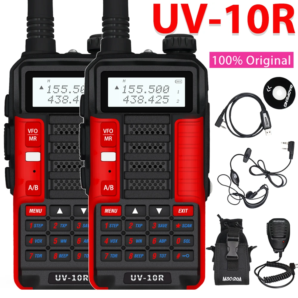 2021 New Baofeng UV-10R Walkie Talkie Dual Band VHF/UHF Two Way CB Ham Radio Power 10 Watt High Quality HF Transceiver 15KM | Мобильные