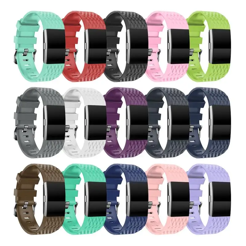 Youth 3D Texture Silicone Strap for Fitbit Charge 2 Smart Watch Buckle Watchband Wrist Band Bracelet Clock Accessorie TSFH | Электроника