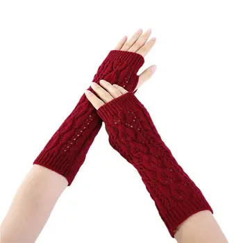 Women Winter Hollow Out Leaf Crochet Fingerless Gloves Ribbed Knit Trim Arm Warmers Solid Color Stretchy Mittens with Thumbhole
Women Winter Hollow Out Leaf Crochet Fingerless Gloves Ribbed Knit Trim Arm Warmers Solid Color Stretchy Mittens with Thumbhole
