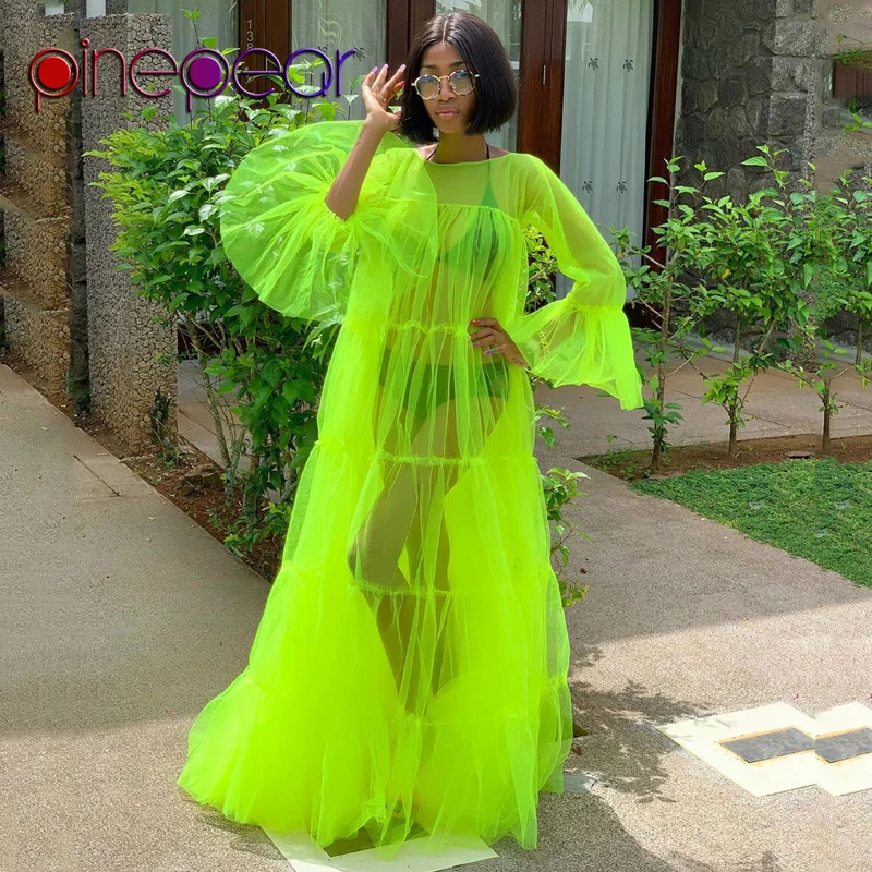 PinePear Neon Green Sheer Mesh Maxi Dress Flare Sleeve Loose Pleated Robe Long Evening Party Dresses Plus Size 2020 Dropshipping
PinePear Neon Green Sheer Mesh Maxi Dress Flare Sleeve Loose Pleated Robe Long Evening Party Dresses Plus Size 2020 Dropshipping