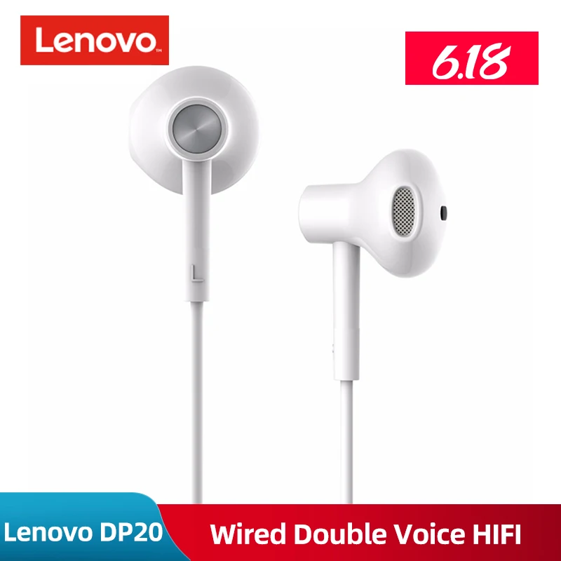Новые оригинальные наушники Lenovo DP20 двойной голосовой блок Hi Fi проводные вкладыши