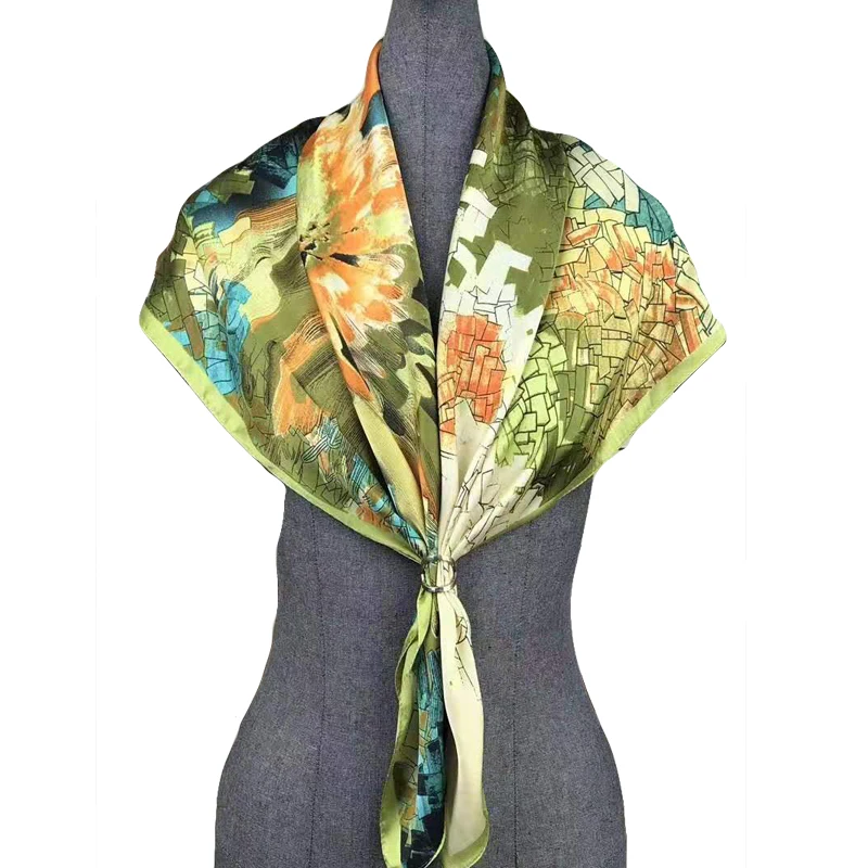 Spring Autumn Female Yellow Silk Square Scarf Shawl China Style Polyester Graffiti Satin Big Square Scarves Ms Silk 90cm scarf
Spring Autumn Female Yellow Silk Square Scarf Shawl China Style Polyester Graffiti Satin Big Square Scarves Ms Silk 90cm scarf