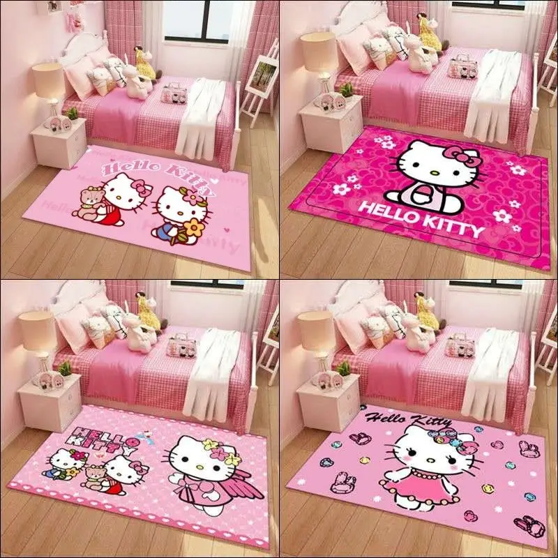 Hello kitty Cute Cartoon Pink Girl Children's Room Carpet Bedroom Bedside Blanket Play Crawling Anti-fall Mat