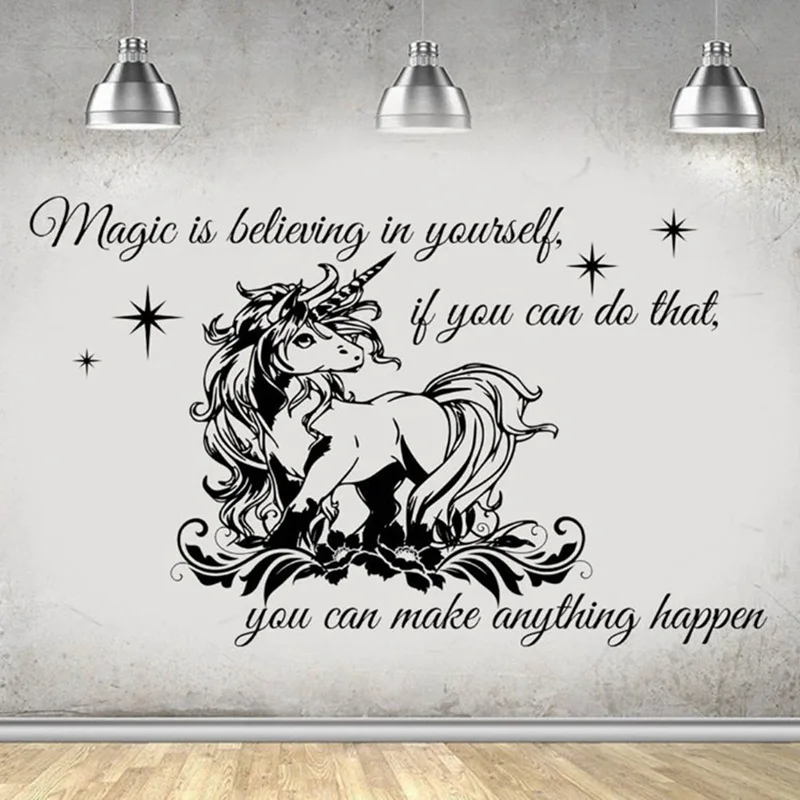 Cute Vinyl Wall Sticker Quote Animal Unicorn Horse Decor With English Character Word Art Mural Home Decoration Room Decal
Cute Vinyl Wall Sticker Quote Animal Unicorn Horse Decor With English Character Word Art Mural Home Decoration Room Decal