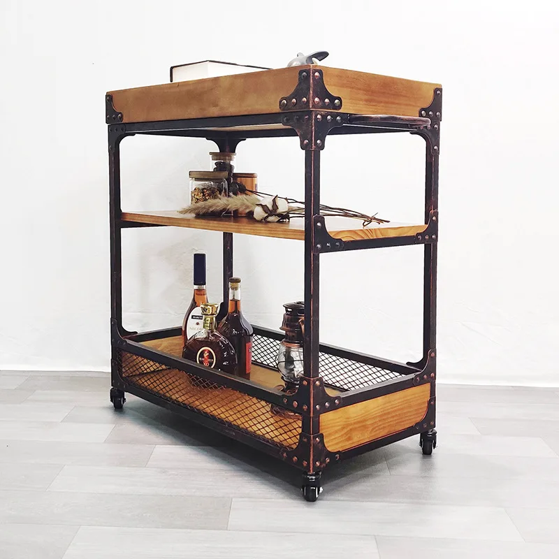 American Country Rivet Vintage Dining Car Drinks Tea Weagon Metal Industrial Style Storage Mobile Trolley
American Country Rivet Vintage Dining Car Drinks Tea Weagon Metal Industrial Style Storage Mobile Trolley