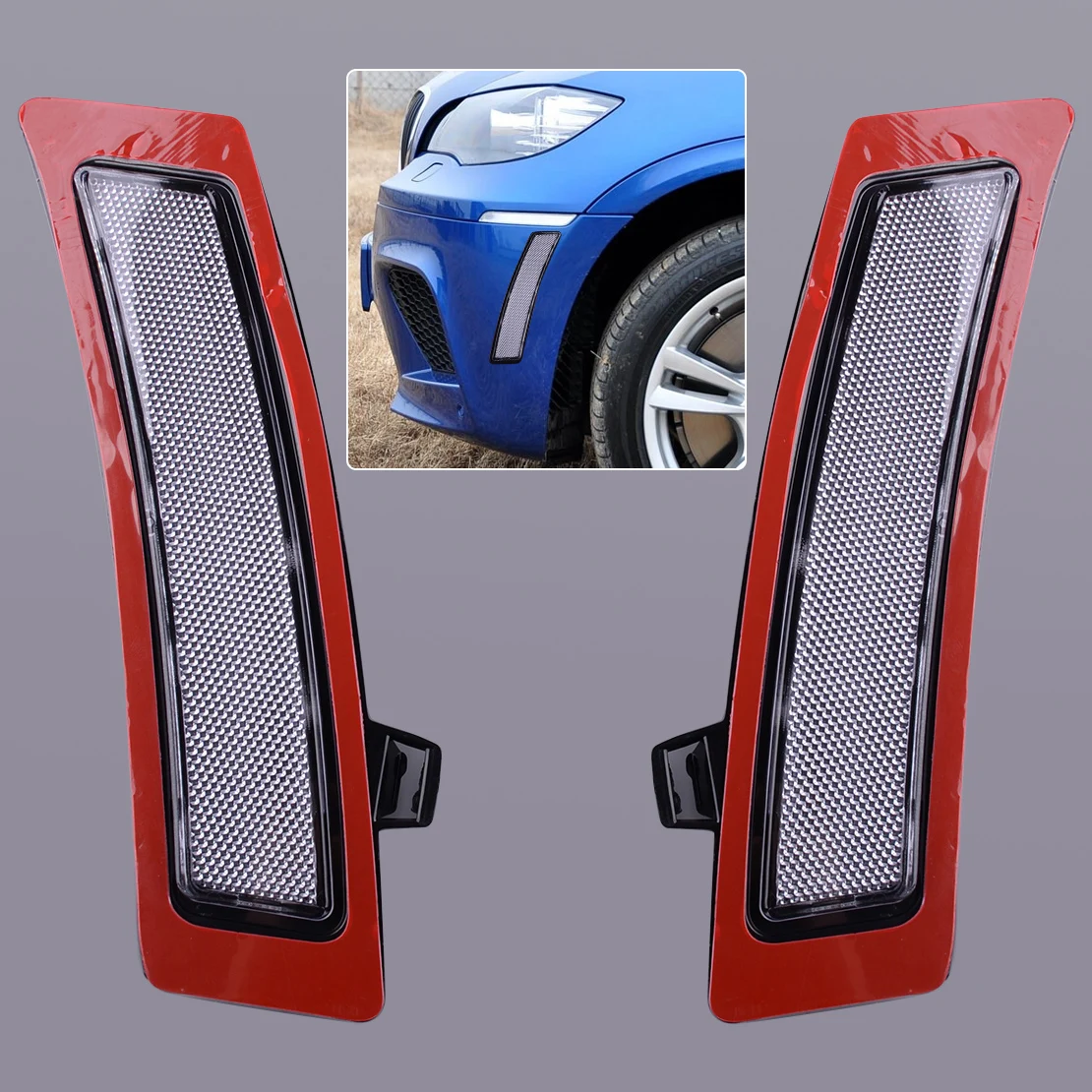1Pair Clear Front Bumper Reflector Side Marker Light Fit for BMW E70 X5 xDrive35d xDrive35i xDrive50i 2011 2012 2013 63147274432 |