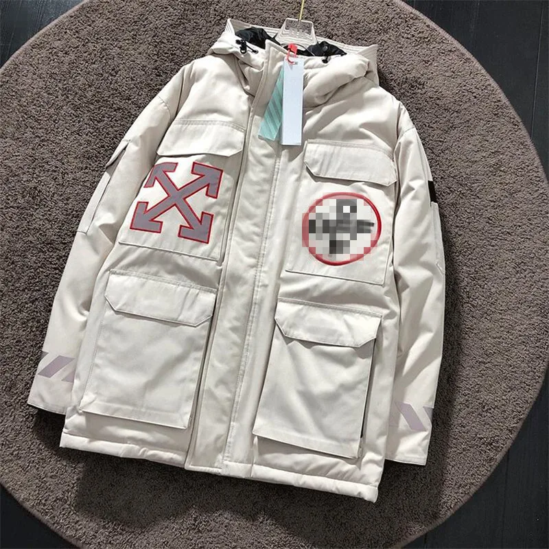 2020 new trend winter OW reflective logo arrow hooded down jacket mid-length tooling men and women 20SS
2020 new trend winter OW reflective logo arrow hooded down jacket mid-length tooling men and women 20SS