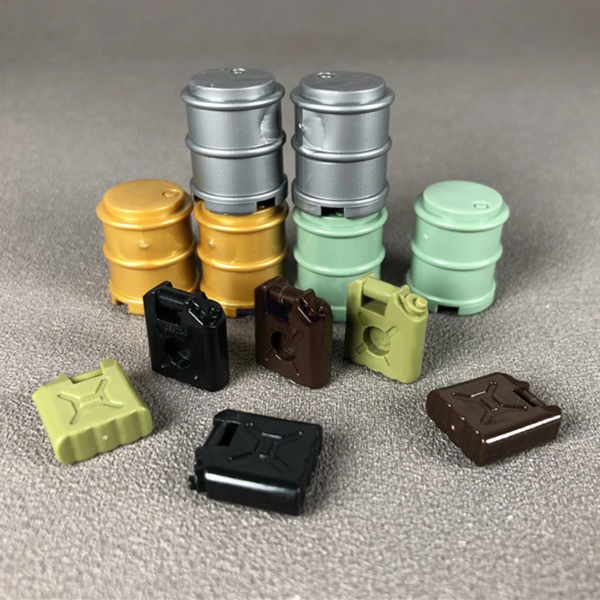 10Pcsset Legoingly Military Equipment Petrol Cans Bottles Building Blocks Bricks City MOC Accessories Parts Kits DIY Toys (1)