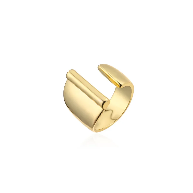 Hollow A-Z Letter Gold Adjustable Opening Ring Hollow A-Z Letter Gold Adjustable Opening Ring