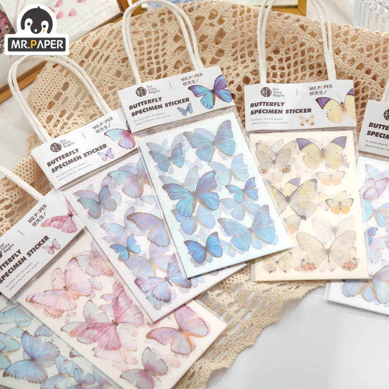 Mr.paper 6 styles 3 pcs/bag Butterfly Series Daily Deco Washi Diary Stickers Scrapbook Journal Doodling Stationery Hand account
Mr.paper 6 styles 3 pcs/bag Butterfly Series Daily Deco Washi Diary Stickers Scrapbook Journal Doodling Stationery Hand account