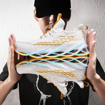 Breathable fly woven men's shoes spring new trend antiskid running shoes men's comfortable and fashionable men's sports shoes 
Breathable fly woven men's shoes spring new trend antiskid running shoes men's comfortable and fashionable men's sports shoes