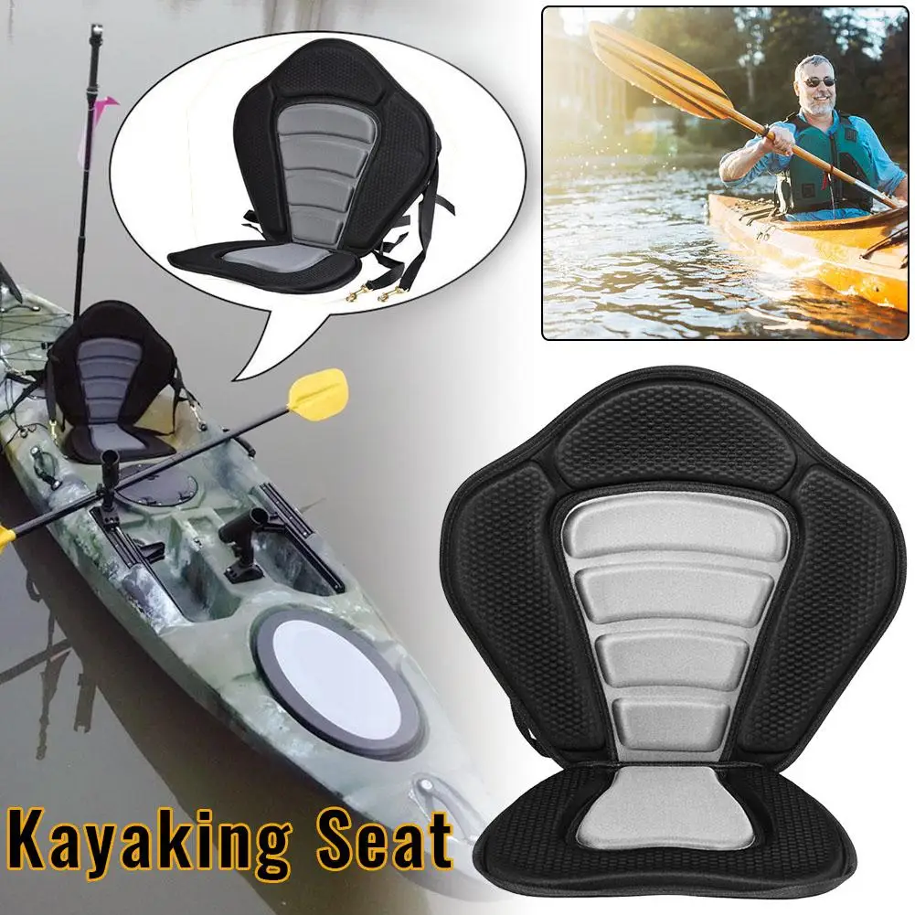 Removable Rafting Backrest Seat Cushion Canoe Kayak Boat Seat Pad Mat w/ Pouch 