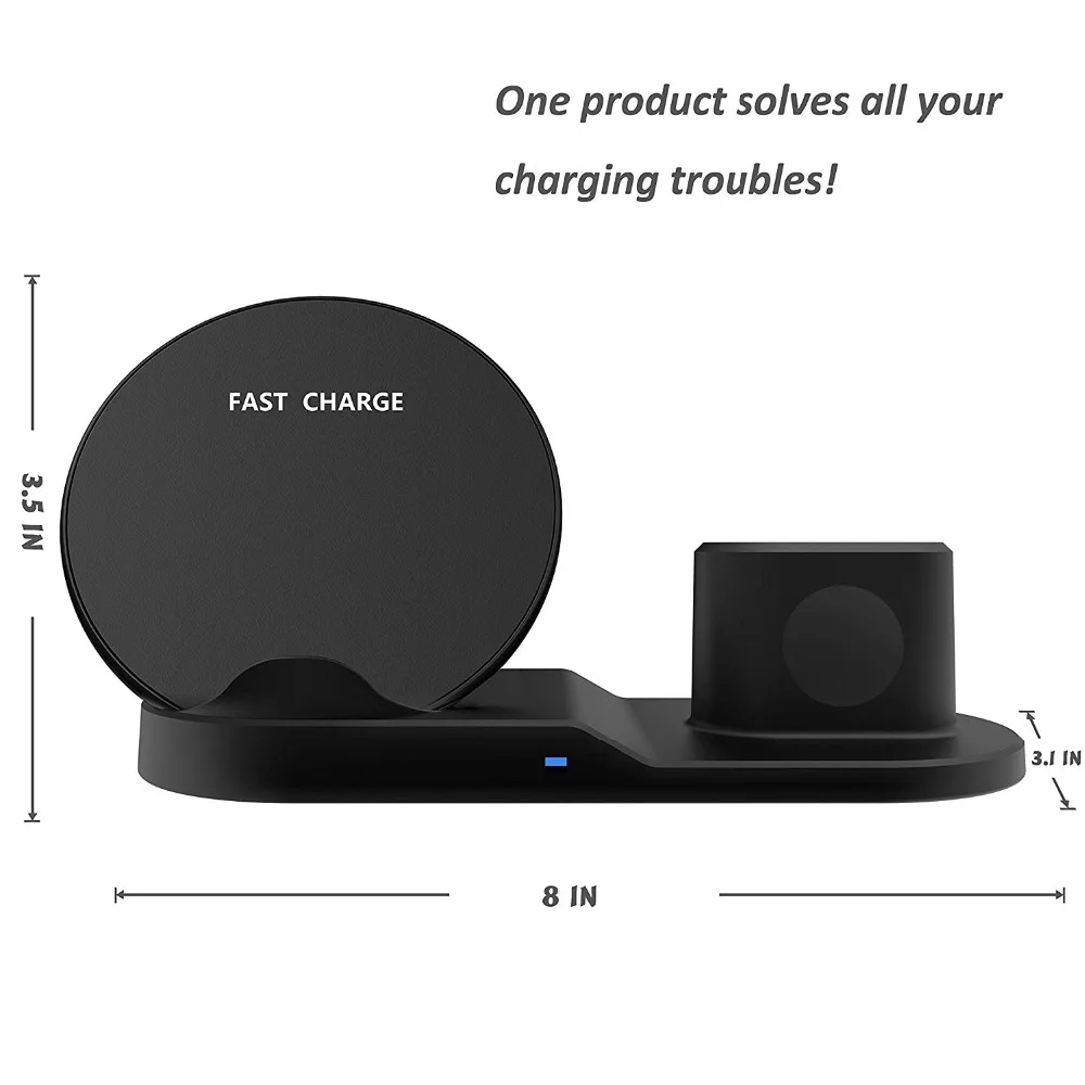 Wireless Charger,3 in 1 Wireless Charging Stand for Apple Watch,Charging Station for Airpods,Fast Wireless Charger Dock (Black)
Wireless Charger,3 in 1 Wireless Charging Stand for Apple Watch,Charging Station for Airpods,Fast Wireless Charger Dock (Black)