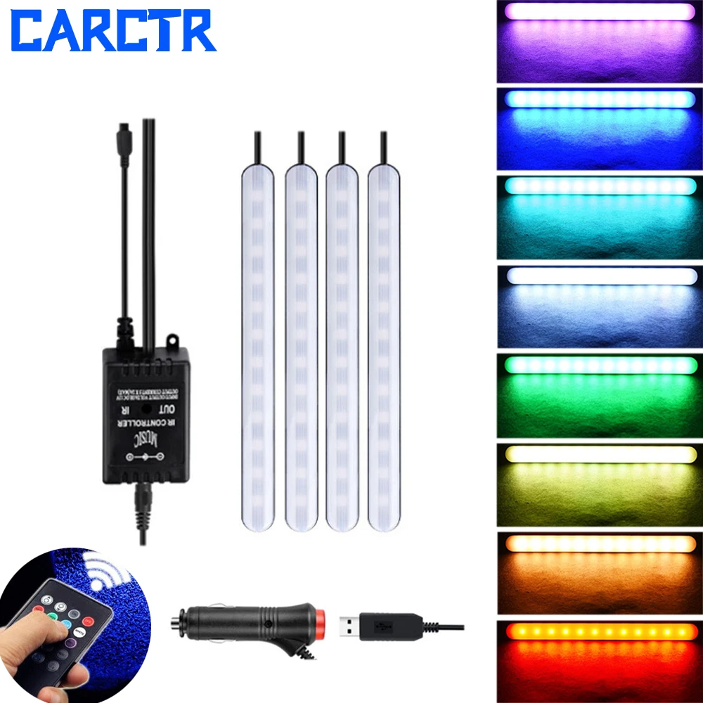 Upgraded LED Car Interior Light Ambient Lamp 4 In1 RGB Voice/sound Control Colorful Foot Lights Strip Car Foot Atmosphere Lights
Upgraded LED Car Interior Light Ambient Lamp 4 In1 RGB Voice/sound Control Colorful Foot Lights Strip Car Foot Atmosphere Lights
