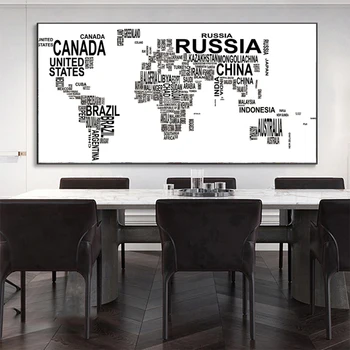 Modern Black and White World Map Canvas Painting Letters Posters and Prints Wall Art Picture for Living Room Home Decor Cuadros 
Modern Black and White World Map Canvas Painting Letters Posters and Prints Wall Art Picture for Living Room Home Decor Cuadros