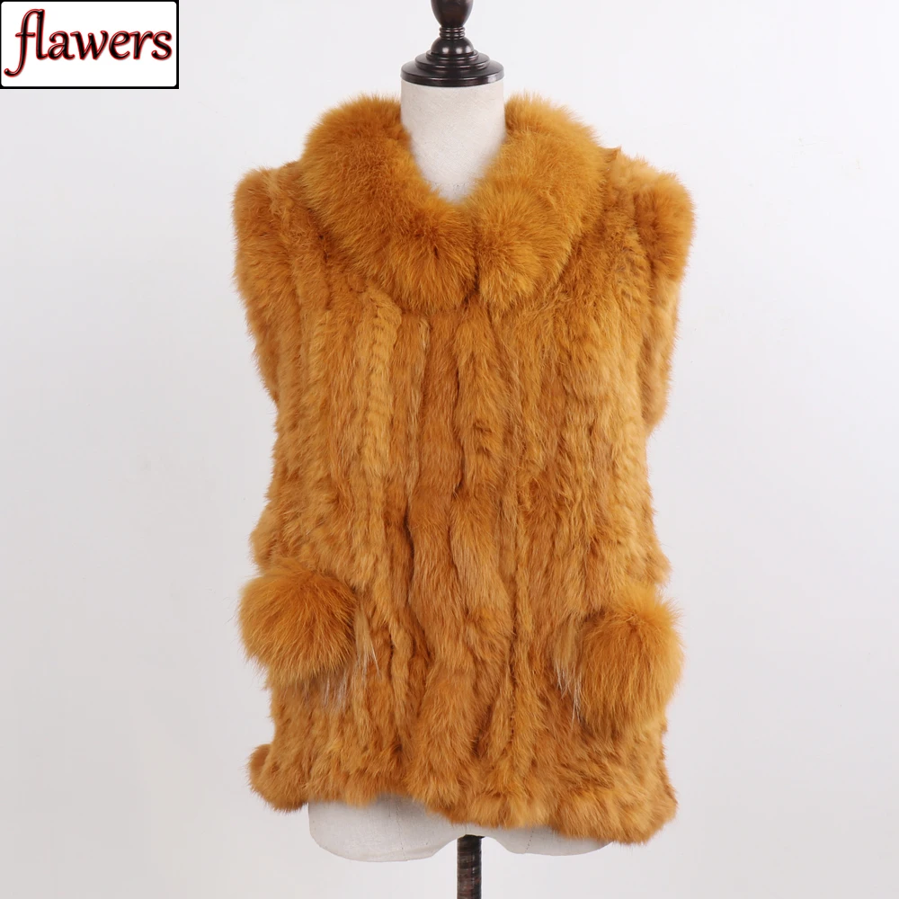 New Arrival Real Fur Vests For Female Fall Winter Women Warm Natural Rabbit Fur Waistcoats Knitted Lady Fox Fur Collar Fur Gilet
New Arrival Real Fur Vests For Female Fall Winter Women Warm Natural Rabbit Fur Waistcoats Knitted Lady Fox Fur Collar Fur Gilet