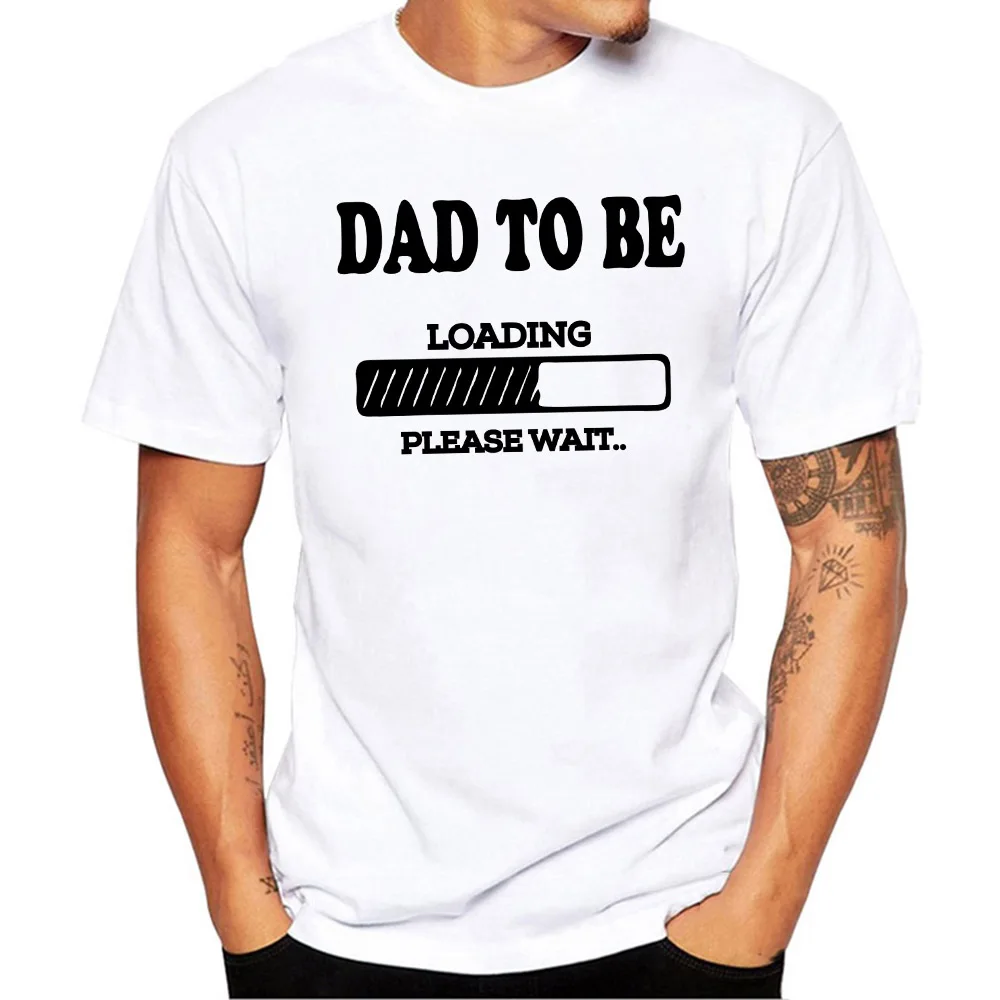 Футболка с надписью Dad To Be Baby Loading для пары летние забавные одинаковые футболки