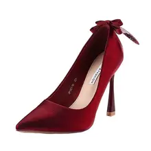 Lady Sexy Wine Red Slip on Elegant Stiletto Heels with Back Bow Tie Women Casual Sweet Night Club Heel Shoes
Lady Sexy Wine Red Slip on Elegant Stiletto Heels with Back Bow Tie Women Casual Sweet Night Club Heel Shoes