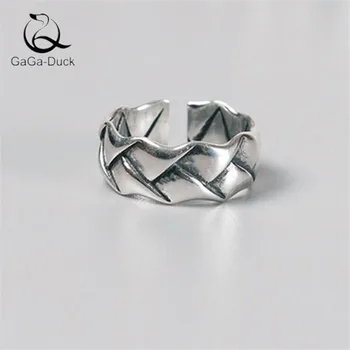 New Retro Jewelry Thai Silver Woven Line Pattern 925 Sterling Silver Creative Personality Lotus Leaf Shaped Opening Rings R496
New Retro Jewelry Thai Silver Woven Line Pattern 925 Sterling Silver Creative Personality Lotus Leaf Shaped Opening Rings R496
