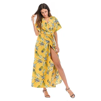 Women Sexy Summer Chiffon Long party Dress Short Sleeve Boho Beach Dresses Floral Vintage V Neck Casual vestidos de verano 
Women Sexy Summer Chiffon Long party Dress Short Sleeve Boho Beach Dresses Floral Vintage V Neck Casual vestidos de verano