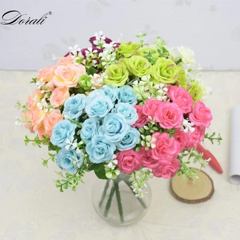 30 cm Mini Rose 1 Bouquet 15 Flower Head Silk Flowers Branches Fake Artificial Flower For Decor Wedding Holding flowers
30 cm Mini Rose 1 Bouquet 15 Flower Head Silk Flowers Branches Fake Artificial Flower For Decor Wedding Holding flowers