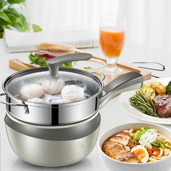 1.8L 220V 700W Mini Multifunction Electric Cooking Pot Double Layer Non-stick Stainless Steel Multi Cookers Steamer Frying Pot
1.8L 220V 700W Mini Multifunction Electric Cooking Pot Double Layer Non-stick Stainless Steel Multi Cookers Steamer Frying Pot