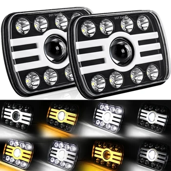 2 Pcs 5x7 Rectangular Sealed Beam 11000Lm 9 Leds Headlight with DRL Turn Signal for 4x4 Offroad Wrangler YJ XJ SUV Truck
2 Pcs 5x7 Rectangular Sealed Beam 11000Lm 9 Leds Headlight with DRL Turn Signal for 4x4 Offroad Wrangler YJ XJ SUV Truck