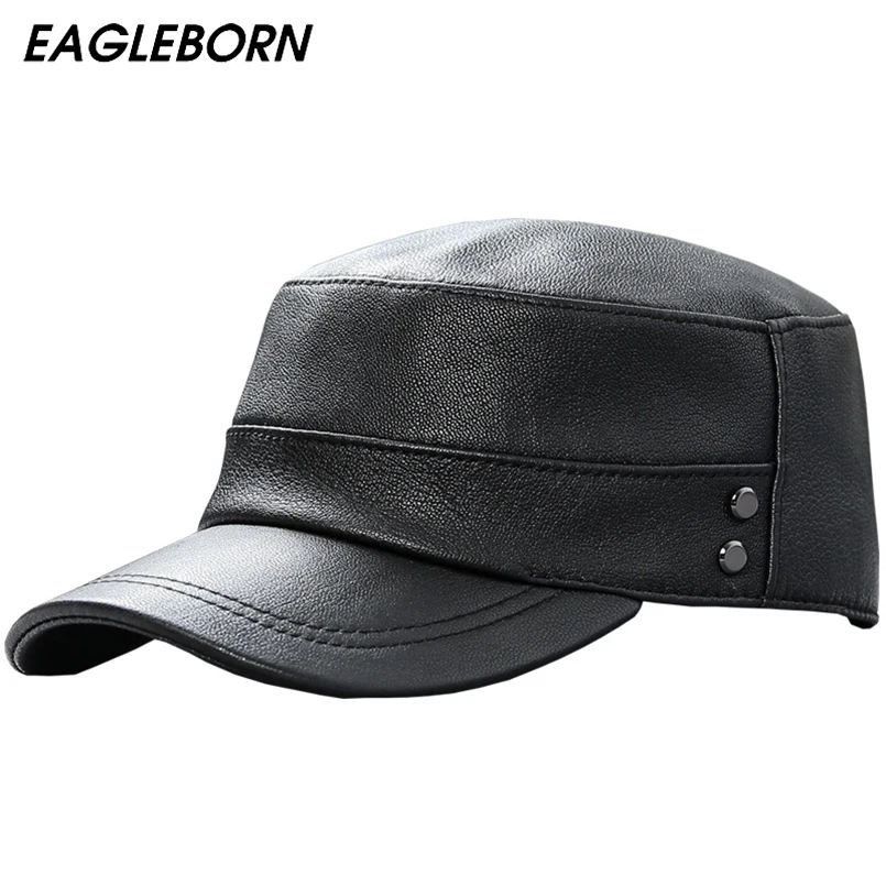 Men Military Hats Army Cap Leather Hat Women's Autumn and Winter Sheep Leather Army Cap Flat Top Outdoor Sunshade High Quality
Men Military Hats Army Cap Leather Hat Women's Autumn and Winter Sheep Leather Army Cap Flat Top Outdoor Sunshade High Quality