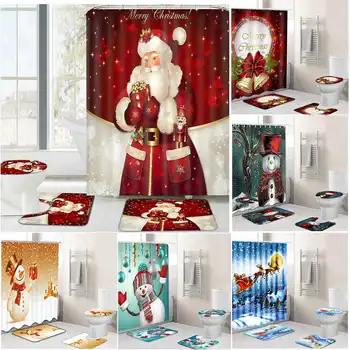 4Pcs Merry Christmas Bathroom set Snowman Santa Father Bell Elk Pattern Waterproof Shower Curtain Toilet Cover Mat Non Slip Rug
4Pcs Merry Christmas Bathroom set Snowman Santa Father Bell Elk Pattern Waterproof Shower Curtain Toilet Cover Mat Non Slip Rug