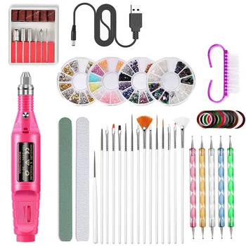 1 Set of USB Charging Nail Grinder Professional Manicure Set Nail Painting Pen Nail File Rosy
1 Set of USB Charging Nail Grinder Professional Manicure Set Nail Painting Pen Nail File Rosy