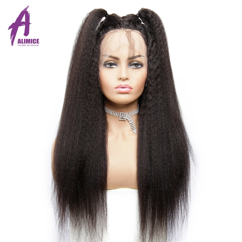 PrePlucked Kinky Straight Lace Front Human Hair Wigs Brazilian Yaki Wig 13x4 Glueless Lace Wigs With Baby Hair Alimice Remy
PrePlucked Kinky Straight Lace Front Human Hair Wigs Brazilian Yaki Wig 13x4 Glueless Lace Wigs With Baby Hair Alimice Remy