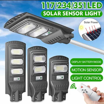 117/234/351 LED Solar Lamp Wall Street Light Super Bright Radar PIR Motion Sensor Security Lamp for Outdoor Garden with remote
117/234/351 LED Solar Lamp Wall Street Light Super Bright Radar PIR Motion Sensor Security Lamp for Outdoor Garden with remote