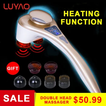 LUYAO Double Head Handheld Electric Back Massager with Heating Deep Percussion Massager for Neck Shoulder Relief Health Home
LUYAO Double Head Handheld Electric Back Massager with Heating Deep Percussion Massager for Neck Shoulder Relief Health Home