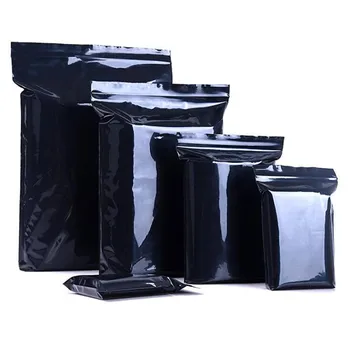 

100Pcs Black Opaque Zip Lock Storage Packaging Bags Self Seal Zipper Packing Pouches Resealable Ziplock Sundries Package Bags
