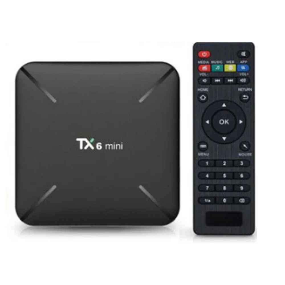 TX6 Mini Smart Android TV Box Android 9.0 Quad Core 2GB + 16GB 2.4G WiFi 4K HD AirPlay Set Top Box Supports Multi-Language
TX6 Mini Smart Android TV Box Android 9.0 Quad Core 2GB + 16GB 2.4G WiFi 4K HD AirPlay Set Top Box Supports Multi-Language