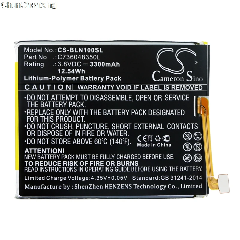 Аккумулятор Cameron Sino 3300mAh C736048350L для BLU BOLD N1|Аккумуляторы мобильных телефонов| |