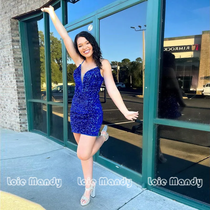 Royal Blue Sequin Cocktail Dresses For Girls 2022 Sexy Criss Cross Backless Short Prom Party Gowns Graduation Vestidos de fiesta
Royal Blue Sequin Cocktail Dresses For Girls 2022 Sexy Criss Cross Backless Short Prom Party Gowns Graduation Vestidos de fiesta