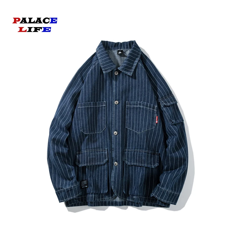 2019 Autumn New Streetwear Stripe Denim Jacket Men Pockets Men's Jacket Coat Plus Size Long Sleeve Hip Hop Jean Jackets
2019 Autumn New Streetwear Stripe Denim Jacket Men Pockets Men's Jacket Coat Plus Size Long Sleeve Hip Hop Jean Jackets