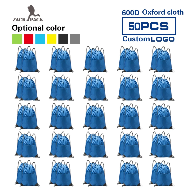 50 шт. Zackpack спортивный рюкзак со шнуровкой Пользовательский логотип