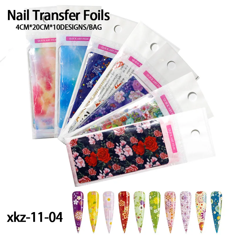 10pcs/set Flowers Leaf Nail Foils Stickers For Nail Art Decorations Designs Manicure Decals Transfer Wraps Accessories 4*20cm
10pcs/set Flowers Leaf Nail Foils Stickers For Nail Art Decorations Designs Manicure Decals Transfer Wraps Accessories 4*20cm