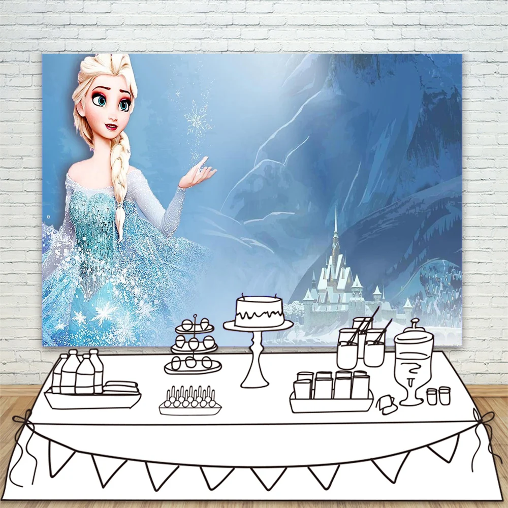 Frozen Elsa Princess with Castle Photographic Backdrop Ice Snowflake Mountain Photo Background For Girl Birthday Party Banner
Frozen Elsa Princess with Castle Photographic Backdrop Ice Snowflake Mountain Photo Background For Girl Birthday Party Banner