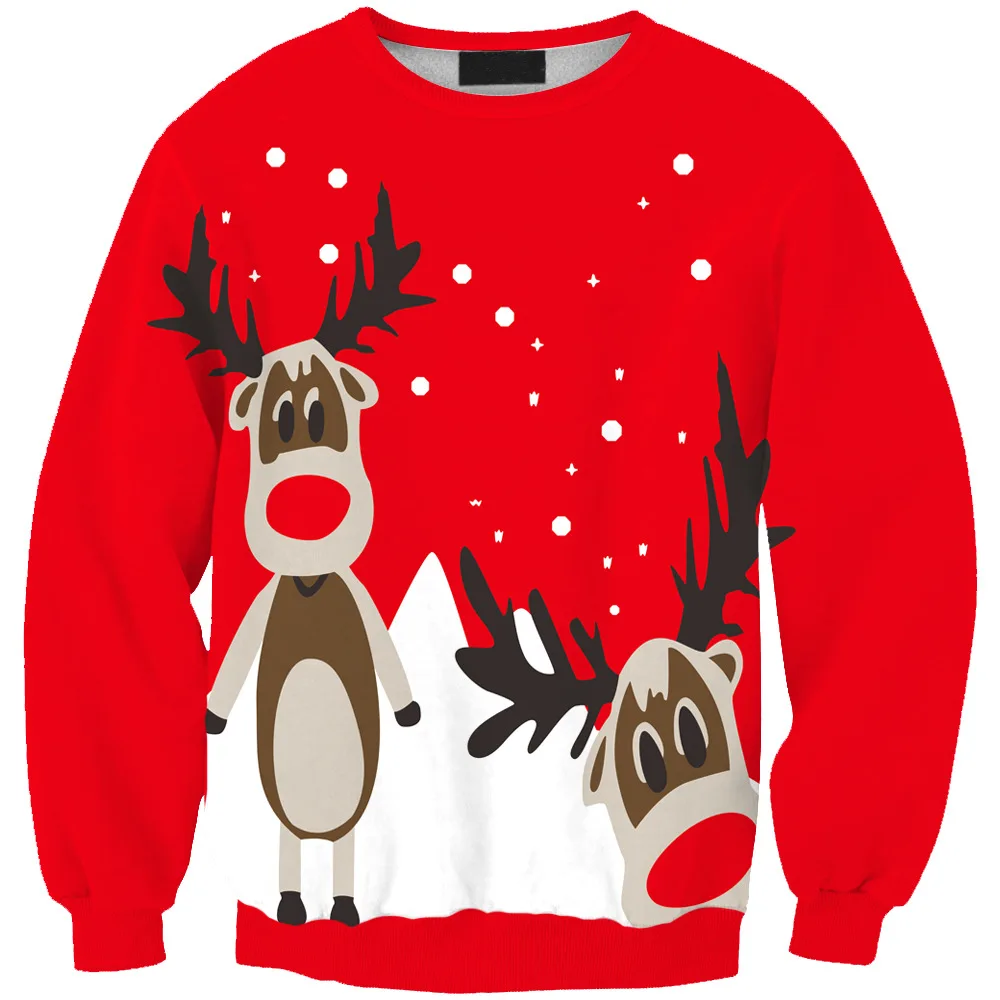 Фото Женский Рождественский свитер с круглым вырезом для подарка - купить
