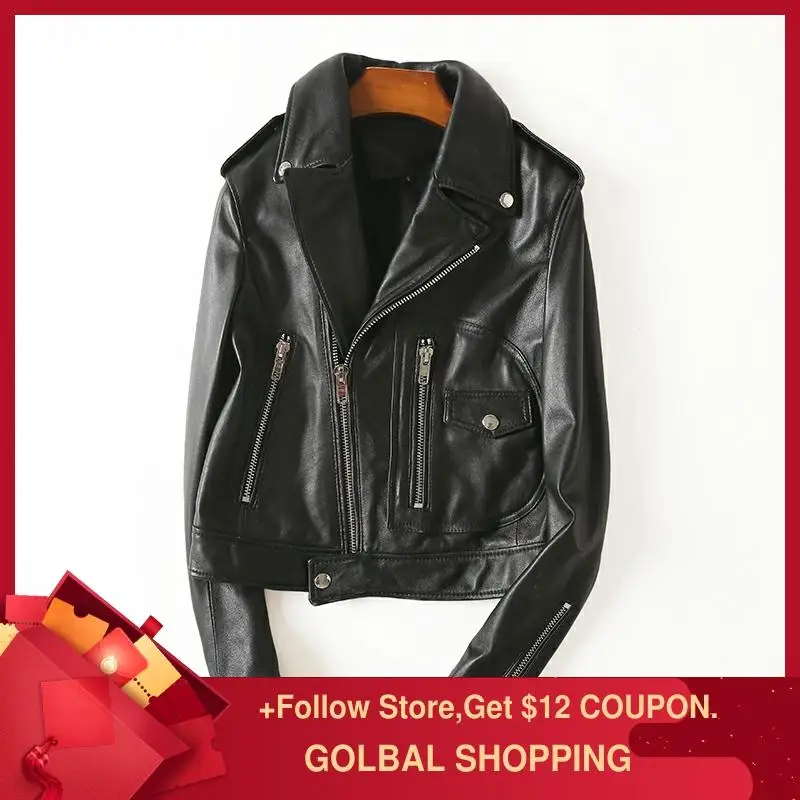 2020 Black Women Fashion Short Letaher Jacket Plus Size XXXL Genuine Thin Sheepskin Spring Slim Fit Russian Young Girls Coat
2020 Black Women Fashion Short Letaher Jacket Plus Size XXXL Genuine Thin Sheepskin Spring Slim Fit Russian Young Girls Coat
