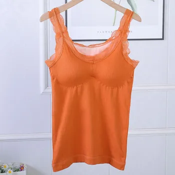 Fashion Solid Bottoming Shirt Sexy Lace Warm Vest Women Thermal Underwear Tops With Chest Pad 
Fashion Solid Bottoming Shirt Sexy Lace Warm Vest Women Thermal Underwear Tops With Chest Pad