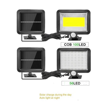 Outdoor 56/30 LED Solar Wall Lamp Fe Battyery Waterproof Cold/Warm White Remote Control ABS Garden Path Light split mount 5M cab 
Outdoor 56/30 LED Solar Wall Lamp Fe Battyery Waterproof Cold/Warm White Remote Control ABS Garden Path Light split mount 5M cab