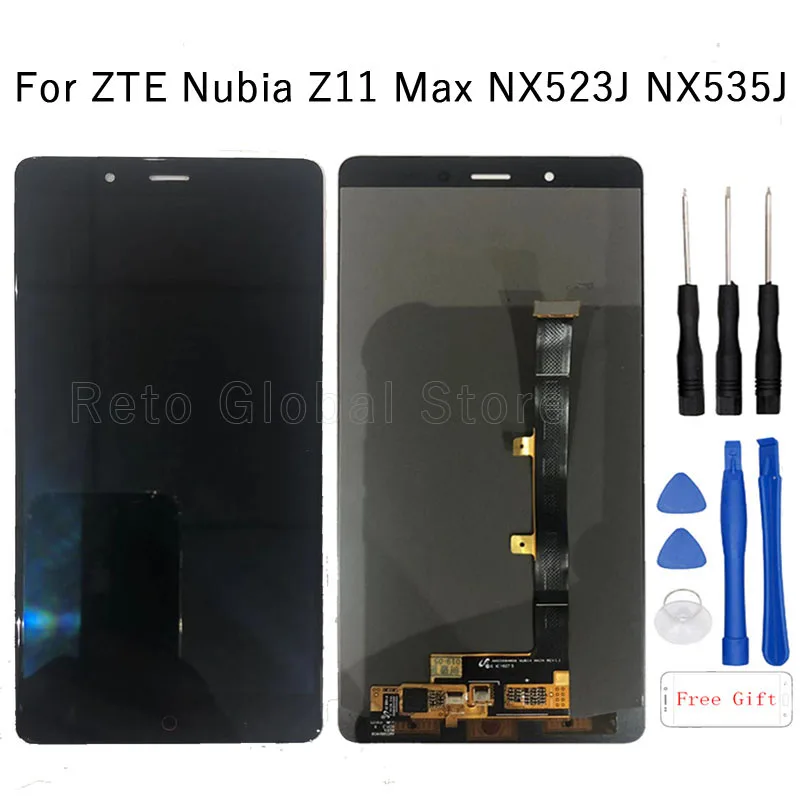 6.0" AMOLED Display for ZTE Nubia Z11 Max NX523J LCD Display+Touch screen Digitizer Glass Assembly for Nubia NX535J LCD + Tools
6.0" AMOLED Display for ZTE Nubia Z11 Max NX523J LCD Display+Touch screen Digitizer Glass Assembly for Nubia NX535J LCD + Tools